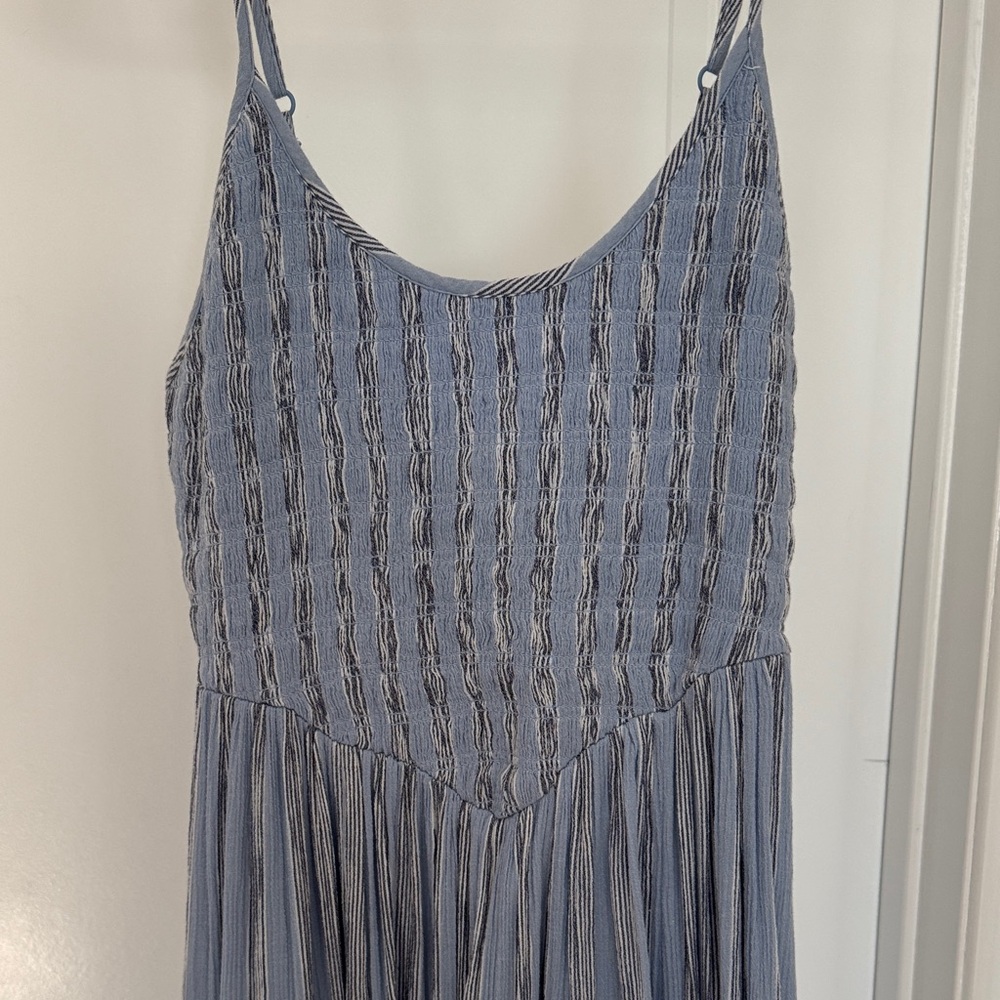 Aerie Blue and Gray Striped Maxi Dress - Picture 2 of 4